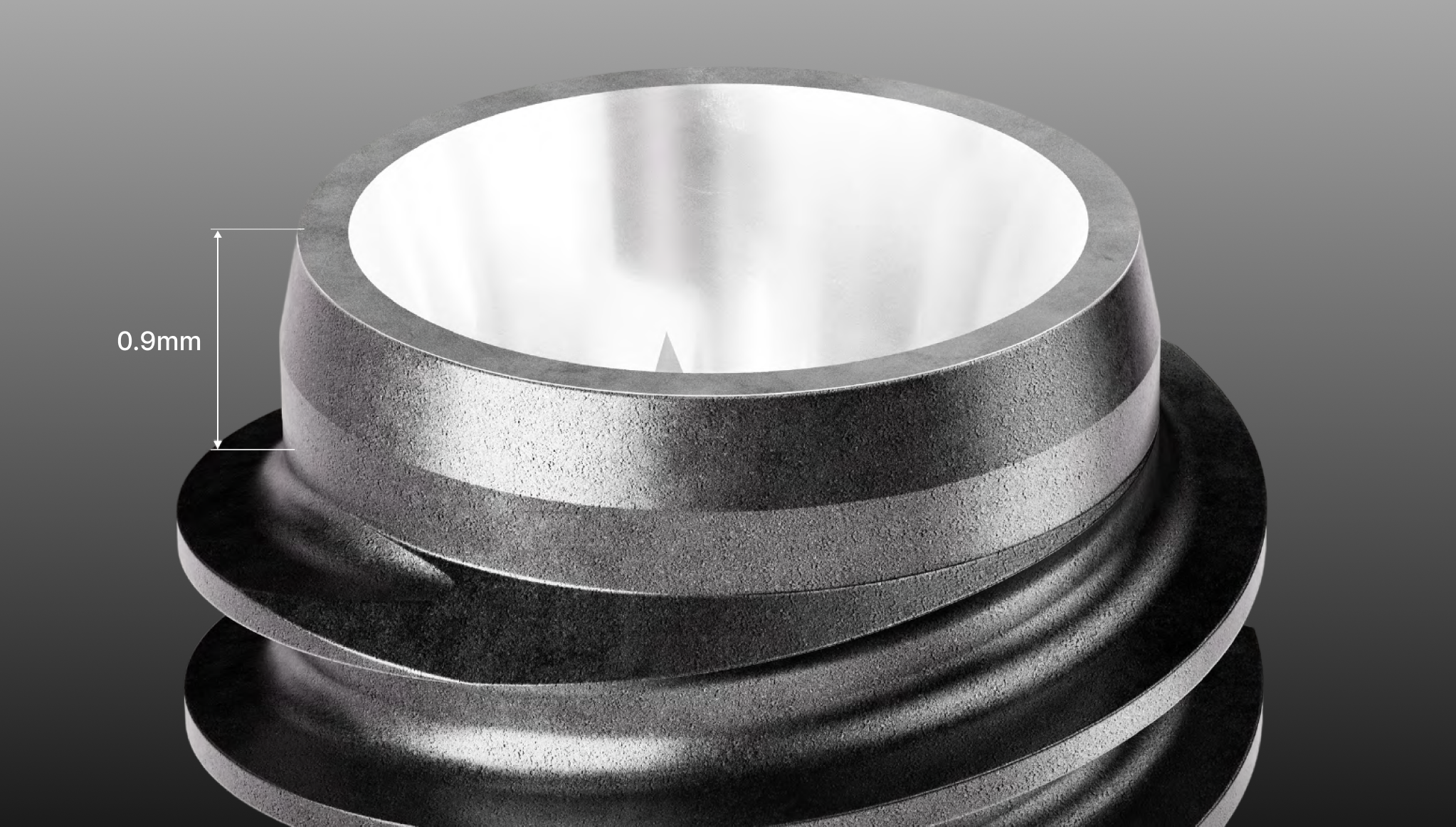 AXEL immediate placement dental implant featuring a 0.9 mm thread-free neck designed to reduce crestal bone stress